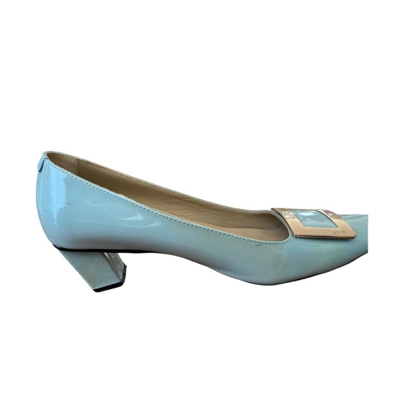 ROGER VIVIER Patent Leather Decolleté Belle Vivier Pumps blue size EU 39 US 9 - Picture 8 of 15